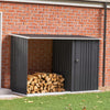 Outdoor Garden Metal Storage Shed Log Tool Fire Wood Store with Lockable Doors