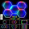 5pcs Hexagon RGB LED Lighting Workshop Light DIY for Workshop Gym Gaming Room UK