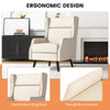 High Back Armchair Traditional Wingback Chair Single Sofa Accent Chair Beige