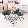 Glass Patio Coffee Dining Table Square/Round Stand Outdoor Garden Dinner Bistro