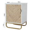 Single Door Storage Cabinet Sideboard Table Furniture Side Nightstand Metal Legs