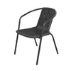 Set of 2 4 6 Stackable Rattan Black Strong Outdoor Patio Garden Chairs w/ Arms