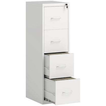 4 Drawer Filing Cabinet Steel File Cabinet for A4 Letter Size White