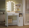 LED Mirror Dressing Table with Stool Set Makeup Desk Vanity Table Lights