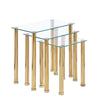 Nest of 3 Black Clear Tempered Glass Side End Lamp Sofa Tables Nested Tables