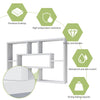White Book Shelves Wall Shelving Storage Display Open Design Decorative Rack