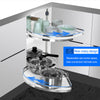 2 Tiers Corner Pull-Out Shelving Unit Kitchen Storage Cabinet Widths 900-1000mm
