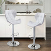 2 x Bar Stools Kitchen Swivel Gas Lift Chrome Base Stools Breakfast Pub Chair