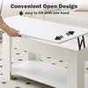 White Coffee Table Modern Lift Up Top Storage Area Shelf Occasional Lap Top