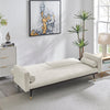 Cream Sofa Bed 3 Seater Faux Suede Click Clack - Jenna