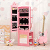3-in-1 Jewelry Storage Organizer with Full Length Dress-up Mirror-Pink