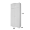 Extra Tall 225cm Storage Cabinet Lockable Steel Garage Office Workshop Cupboard