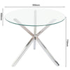Round Tempered Glass Dining Coffee Table w/ Chrome Leg Modern Kitchen Furniture
