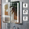 Modern Bathroom Mirror Cabinet LED Illuminated Bluetooth/Sensor Wall Storage NEW