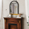 Vintage Frame Arched Wall Accent Mirror with Gold Shelf Bathroom Vanity Mirror