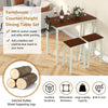 3-Piece Bar Table and Stool Set Kitchen Counter Height Pub Table Dinette Set