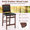 Folding Kitchen Island Stool Set of 2 Counter Height Chairs-Brown