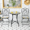 3 Piece Patio Bistro Set Mosaic Metal Dining Set Garden Table and Folding Chairs