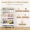 3-tier Slim Storage Cart Narrow Rolling Kitchen Serving Cart w/ Open Shelves