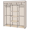 69" Portable Clothes Closet Non-Woven Fabric Wardrobe Double Rod Storage Beige