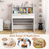 Kids White Study Desk with Storage Wooden Children Writing Table