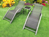 3pc Garden Furniture Table Set Sun Lounger Seats Zero Gravity Reclining