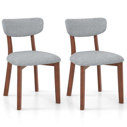 2 Pcs Dining Chairs Set Upholstered Mid-Back Chairs Armless Side Chairs