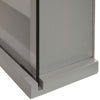 Wall Display Cabinet Grey MDF Wood 6 Glass Shelves 3304OC
