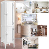 5-Tier Bathroom Floor Cabinet Tall Narrow Storage Cabinet Organizer w/Doors