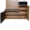 Wardrobe Set with 4 coat Hooks, Mirror, Shoe Cabinet, Wall-mounted Coat Rack