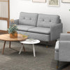 2-Seater Fabric Sofa Button Tufted Loveseat Couch Cushions for Living Room Grey