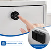 LED Bedside Table Wireless Charging Side Cabinet Nightstand with 2 Drawers White