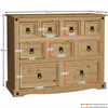 Corona 4+3+2 Merchant Drawer Chest Storage Cabinet Solid Waxed Pine Furniture