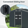 Large Utility Tool House Outdoor Storage Shed w/Sliding Doors-Grey