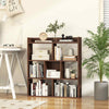 Wooden Bookcase 7 Cubes Open-back Bookshelf Storage Display Shelf-Walnut