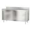 4/5FT Stainless Steel Work Cabinet Kitchen Cupboard Pre Table with Sliding Doors