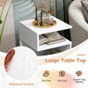 S-shaped Bedside Table Modern Side Table Sofa End Table with 2 Open Compartments
