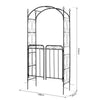 Metal Arch Trellis Arbour for Climbing Plants with Gate - 7ft