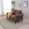 2 Seater faux leather/Linen Fabric Love Seat Sofa Armchair with Footstool Couch