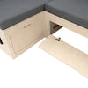 L-Shape Camper Van Bed & Cushions Bench Storage Sliding Sofa 1800 x 1200mm