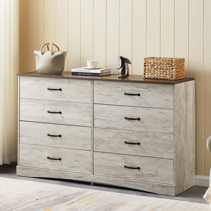 Large Double Dresser with 8 Drawers Bedroom Storage Sleek & Spacious Design