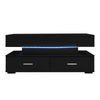 Coffee Table with Storage Lift Top Up & LED Lights Matte Black for Living Room
