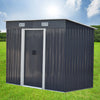 4x 8ft Shed Galvanized Metal Storage Garden Shed Tools Bicycle Store Anthracite