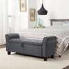 Linen Upholstered Ottoman Stool Bed End Chair Storage Box Side Window Seat Bench