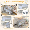 Baby Bedside Crib Folding Sleeper Bassinet Cot Bed Portable 7 Adjustable Heights