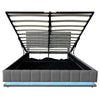 OTTOMAN STORAGE BED FRAME 4FT6 DOUBLE 5FT KING WITH HYDRAULIC STORAGE, LED LIGHT