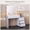 Modern Dressing Table Large Vanity Set with LED Mirror Cabinet Stool Drawers UK