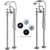 Traditional Freestanding Bath Shower Mixer Tap Brushed Brass-Chrome