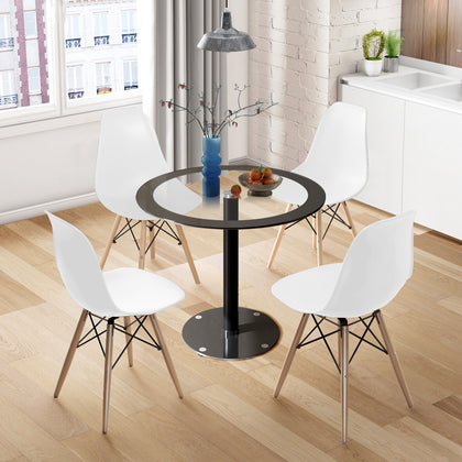 90cm Round Glass Dining Table Kitchen Home Coffee Lounge Restaurant Only Table