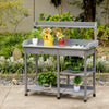 Outdoor Wooden Potting Table Garden Bench Workstation Storage Shelves NEW UK